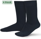 Hipperboo® 4 Paar Bamboe Sokken - Maat 47-50 - XXL - Navy Blue - Heren Sokken - Bamboe Kousen - Naadloos - Hypoallergeen - Zijdezacht - Vochtregulerend