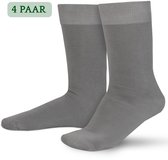 Hipperboo® 4 Paar Bamboe Sokken - Maat 47-50 - XXL - Grijs - Heren Sokken - Bamboe Kousen - Naadloos - Hypoallergeen - Zijdezacht - Vochtregulerend