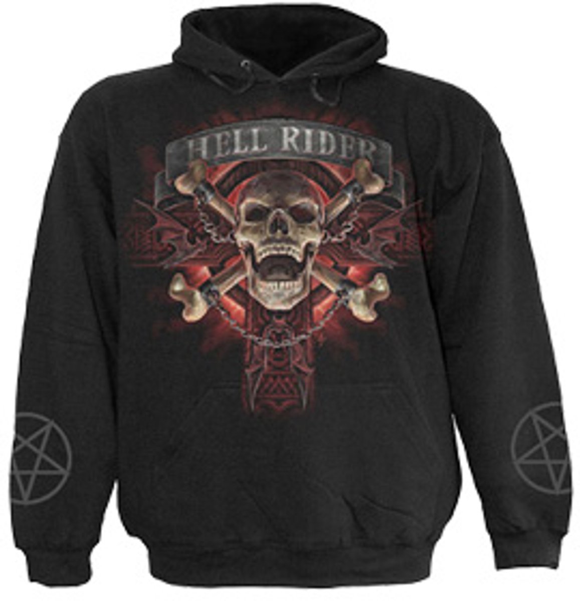 Spiral - HELL RIDER Kinder hoodie/trui - XXL - Zwart