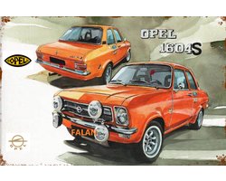 OPEL ASCONA 1604 S Metalen Wandbord, Maat: 30x20 cm - Auto - Werkplaats - Garage - Wandbord - Wandbord mancave - Kroeg decoratie - Tekstbord - Metalen wandbord - Metalen wanddecoratie