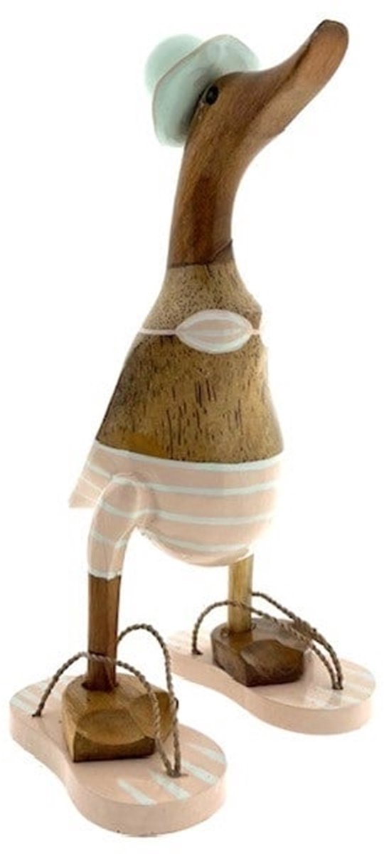 Houten eend Fleur M lichtzalm streep