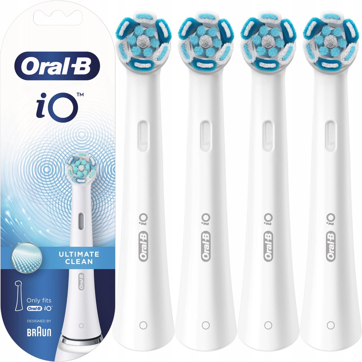 Oral-B iO Ultimate Clean - Opzetborstels - Wit - 4 Stuks - Origineel - Alle iO Modellen - Tandsteen Verwijdering