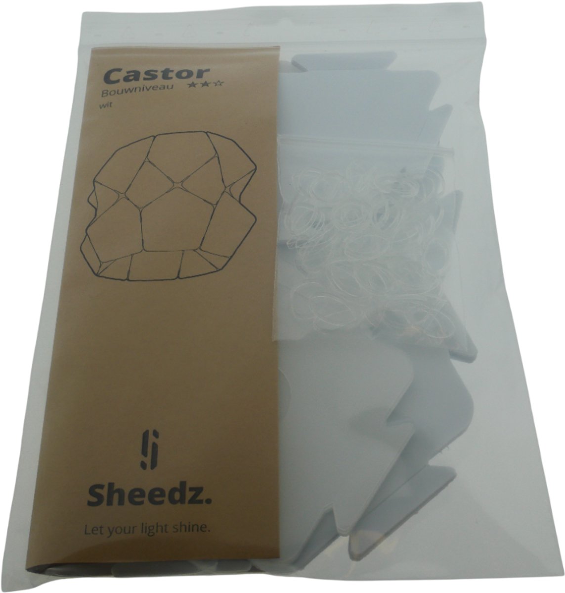 Sheedz lampenbouwset Castor - creatieve lampenomhulsel wit versierbaar.
