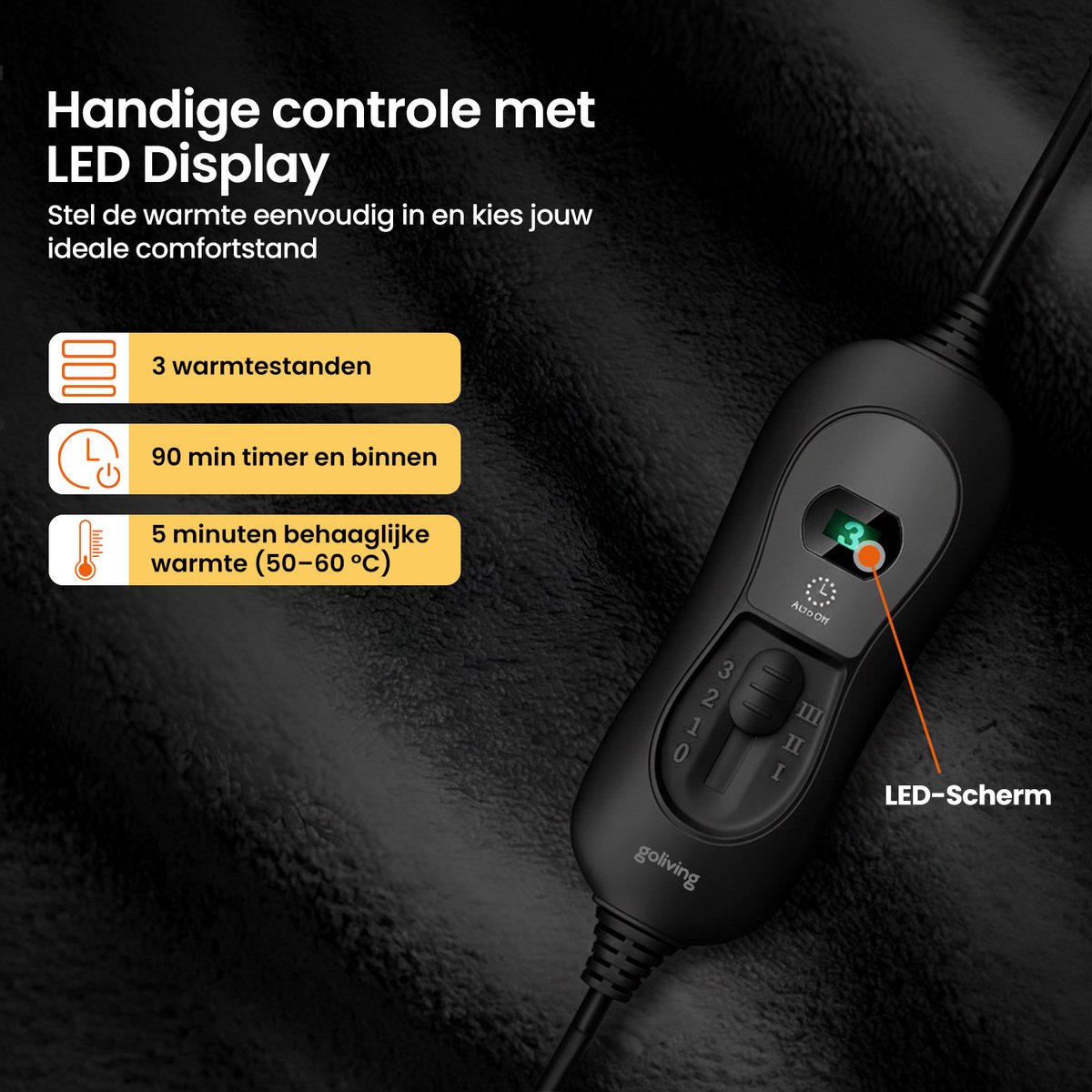 Goliving Elektrische Deken Voor Rug en Nek - Elektrische - afbeelding 3