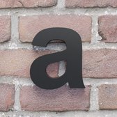 Huisnummer Arial a zwart - Maat: Klein (10 cm) - blinde bevestiging - Huisnummerbord