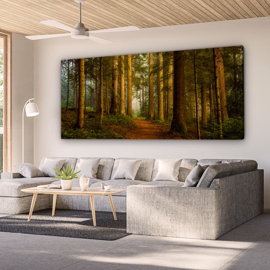 Toile - Toile nature - Arbre - Forêt - Ciel - Décoration murale - Photo sur toile - 200x100 cm