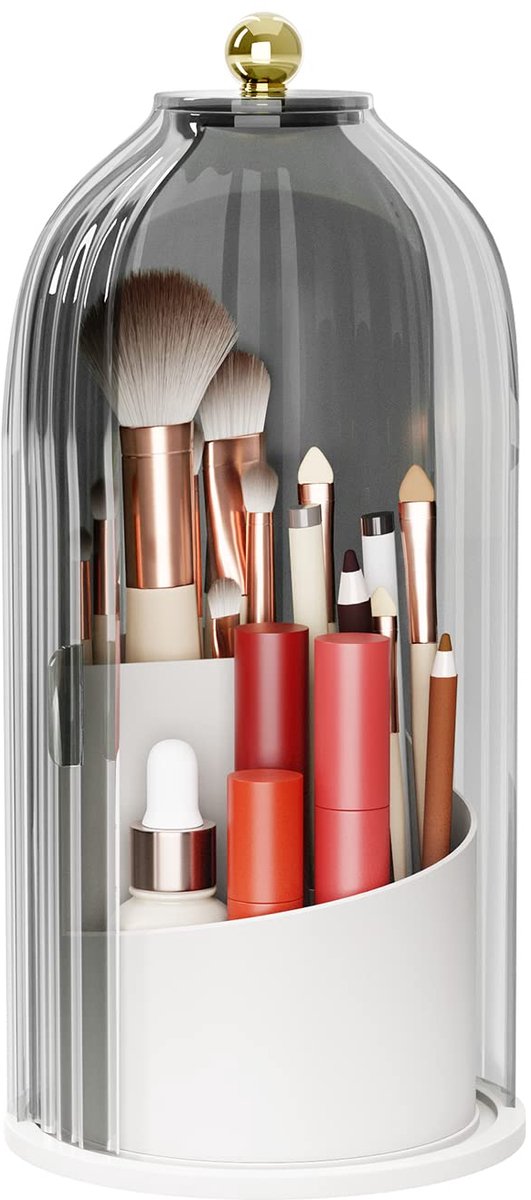 Ibenzoa® Draaibare make-up organizer met deksel en grote opbergcapaciteit