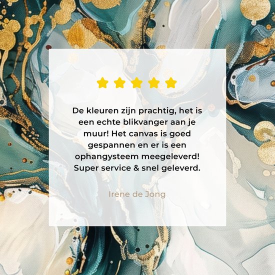Canvas schilderij 120x80 cm - Wanddecoratie Boom - Modern - Verflook - Turquoise - Goud - Muurdecoratie woonkamer - Slaapkamer decoratie - Kamer accessoires - Schilderijen op canvas