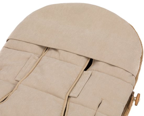 Winter voetenzak kinderwagen en buggy Teddy - Thermo - Waterafstotend - Ritssluiting - Corduroy - Nature - Fillikid van Merkloos — afbeelding 2