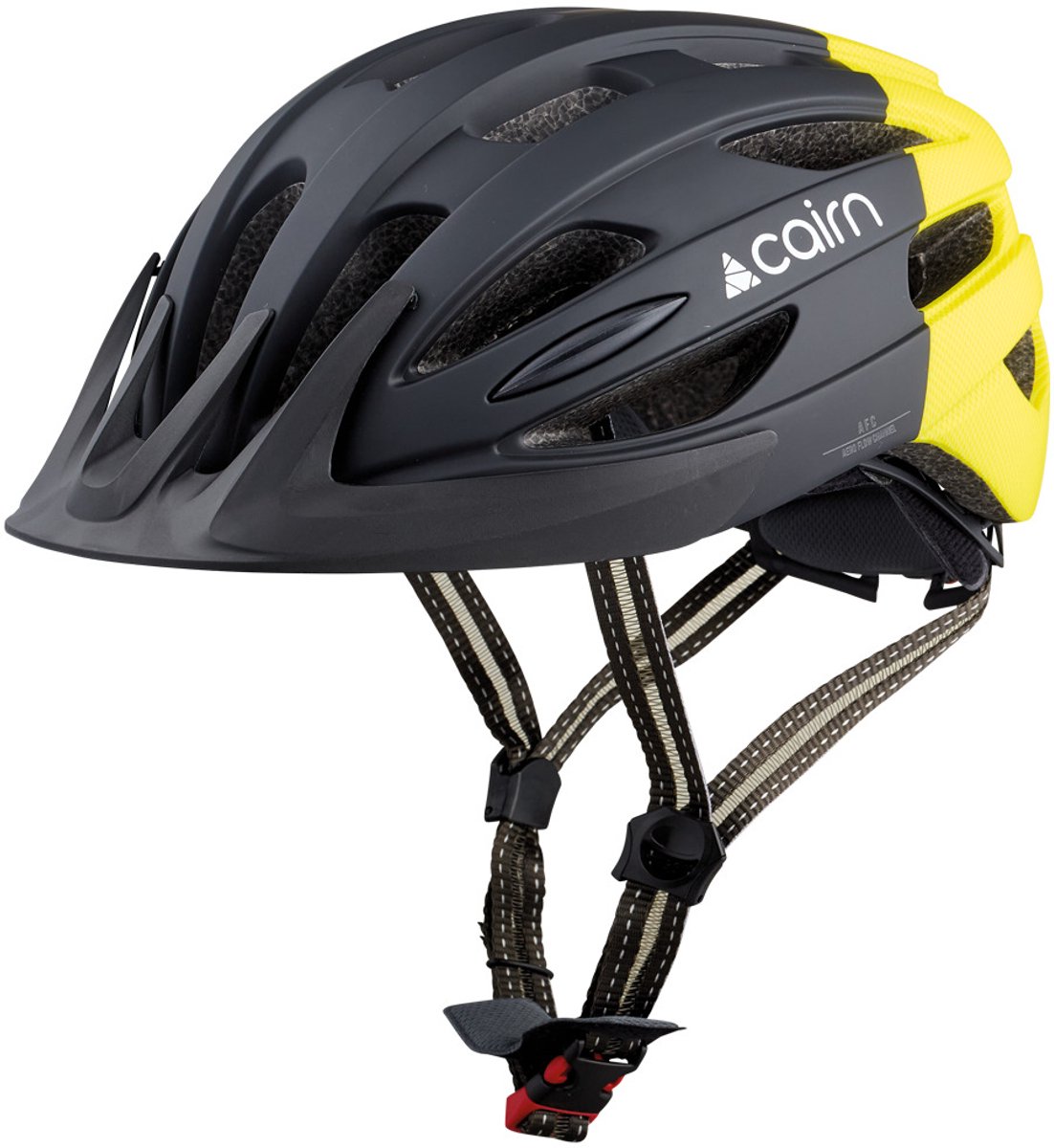 Cairn Fietshelm Fusion - Heren & Dames - Ingebouwde LED-verlichting - Zwart / Neon Geel - Maat L (59-61 cm)