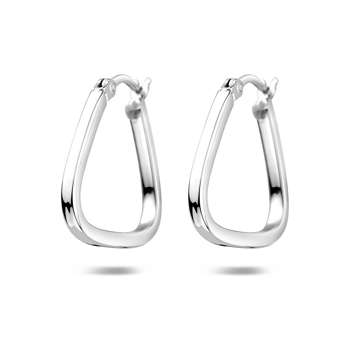 Lev Sieraden - Klapoorringen buis - 2.2 x 21 mm - dames oorringen - 925 Zilver Gerhodineerd