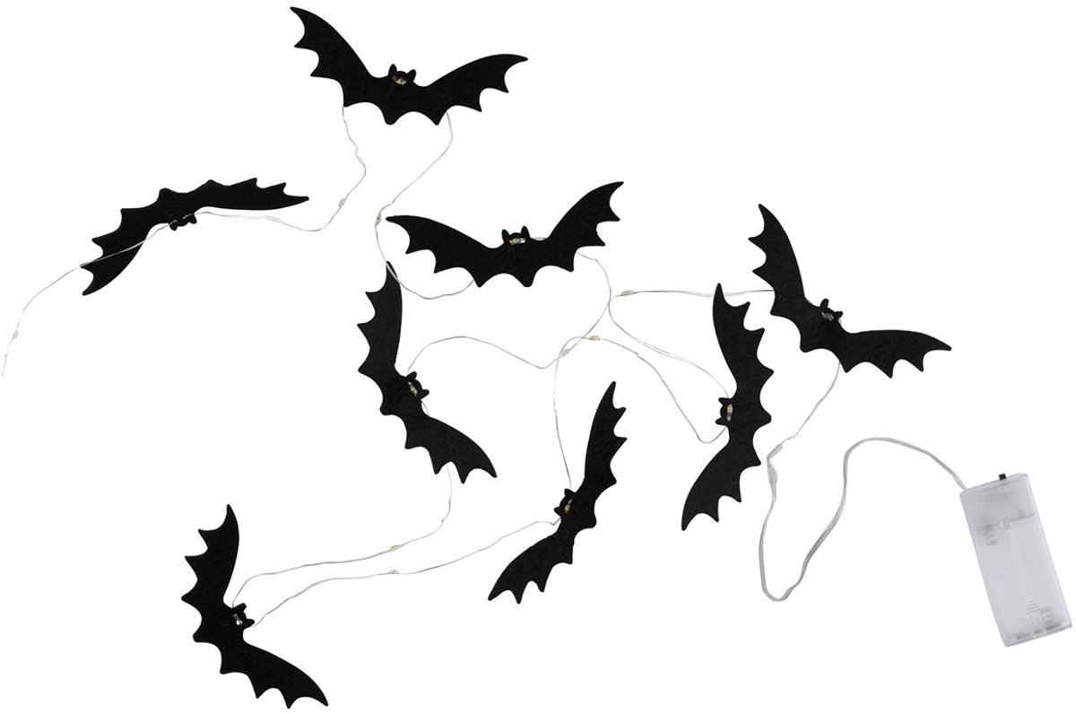ARTICASA - Halloween vleermuizen lichtsnoer - LED verlichting - Halloween decoratie - 2 meter - Zwart