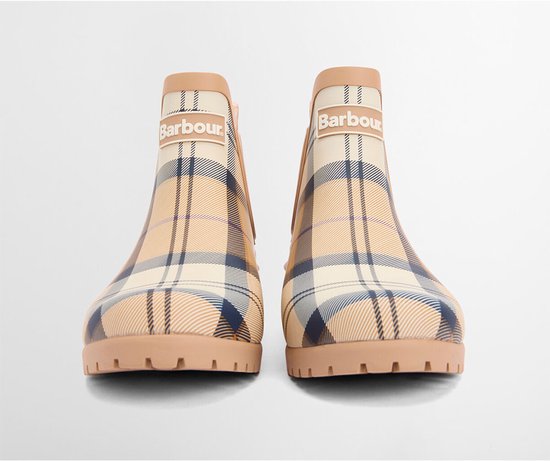 Foinledr Rubberlaarzen voor dames, halfhoog, waterdicht, gevoerd, antislip, regenlaarzen voor buiten, tuinschoenen, wit, 39 EU