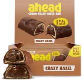 ahead Crèmewafelrepen – Wafelreep met Roomvulling – Doos 12×30 g – Zonder Toegevoegde Suikers – Glutenvrij – Eiwitbron – Max. 2,4 g Suiker per Reep
