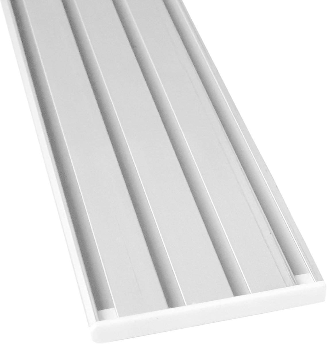Witte aluminium gordijnrail 480cm met 4 loops en gordijnglijders
