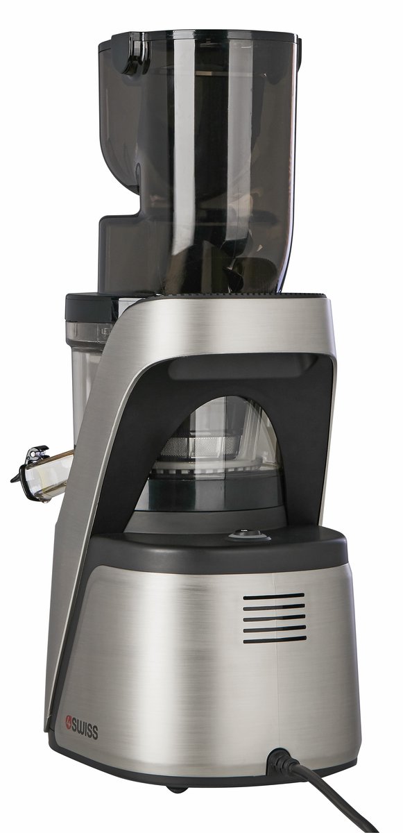 4SWISS Slow Juicer Swan BM105 Platinium Silver, Aantrekkelijk ontwerp, 400 W, 32 tpm, Reverse-functie, XXL-opening thumbnail 2