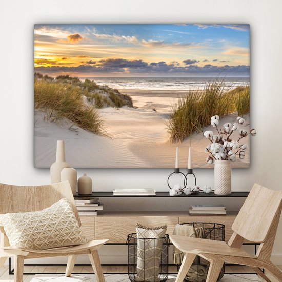 Toile - Plage - Mer - Soleil - Dune - Peintures salon - Chambre - Photo sur toile - Tableaux sur toile naturel120x80 cm