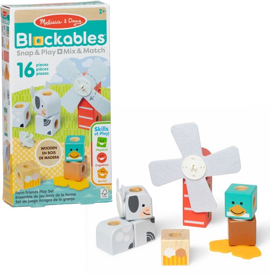 Melissa & Doug – Blockables™ Boerderijdieren – 360° bouwen