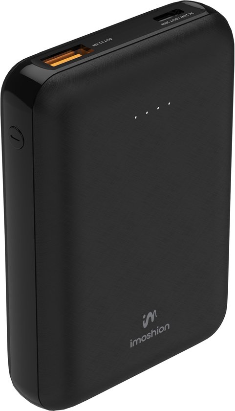 imoshion Compacte Powerbank 10000 mAh - 22.5W Snellader USB C / A - Geschikt voor o.a. iPhone & Samsung