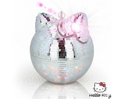 foto van Sint- Hello Kitty Discobal XL - Spiegelbol met Ophanghaak 27 x 25 x 25 cm - Disco Speelgoed voor Kinderen - Discobol - Hello Kitty Producten - Cadeau voor Meisjes - Spiegelbal - 6, 7, 8, 9, 10, 11, 12, 13, 14, 15, 16+ Jaar - Zilver