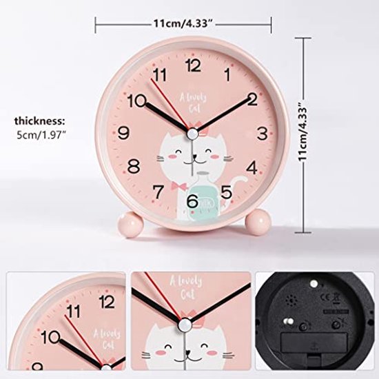 Kinderwekker met Nachtlampje - Stille en Schattige Wecker voor Kinderen, Perfect voor Slaapkamers en Reis van Decopatent — afbeelding 4