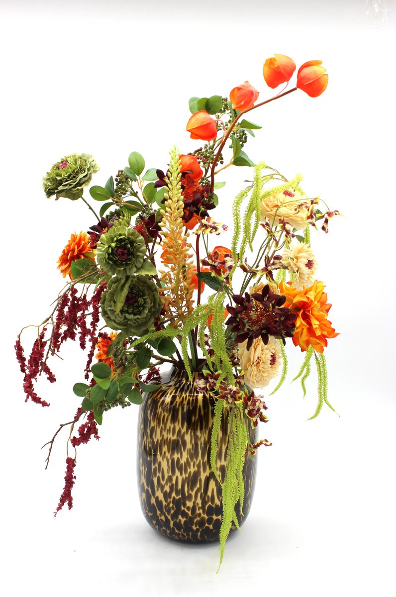 Bloemenjunkie - Kunstbloemen - Zijden Bloemen Boeket - Herfst - lampionnen - bessen - Nepbloemen