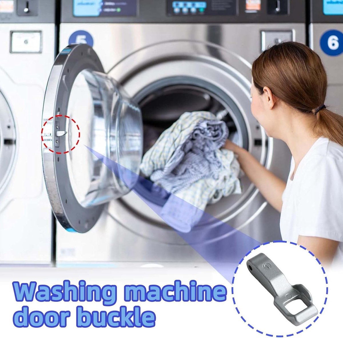Wasmachineslot - deurhaak - slot voor wasmachine - deurscharnier voor LG - MFG63099101 thumbnail 6