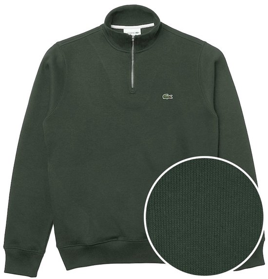 Pull col zippé Lacoste logo vert - 4XL