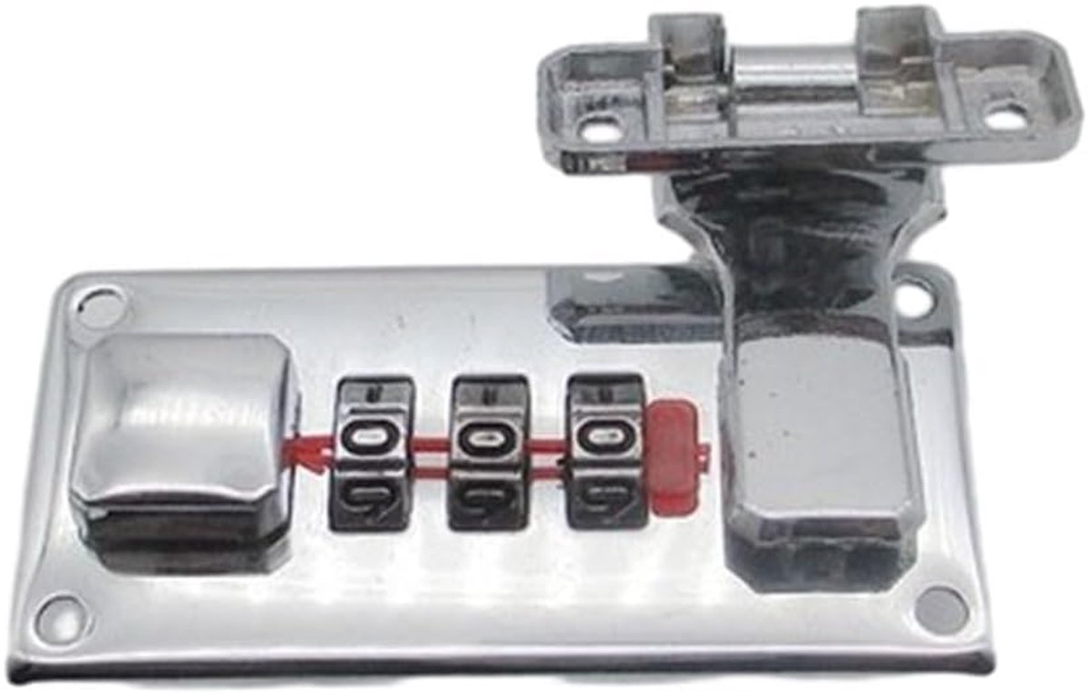 1 set gereedschapskist, bagagecijferslot, bagagecijferslot, koffercijferslot 65 * 29 mm, zilver links
