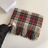 Klassieke Schotse - Britse / Engelse ruit Sjaal Beige - Naturel - Zand - Rood - Blauw - Groen - Cape - Stola - Omslagdoek - Ruit - Plaid - Cashmere - Stijlvolle Accessoire - Trend - Lekker warm voor de Winter! DH collection