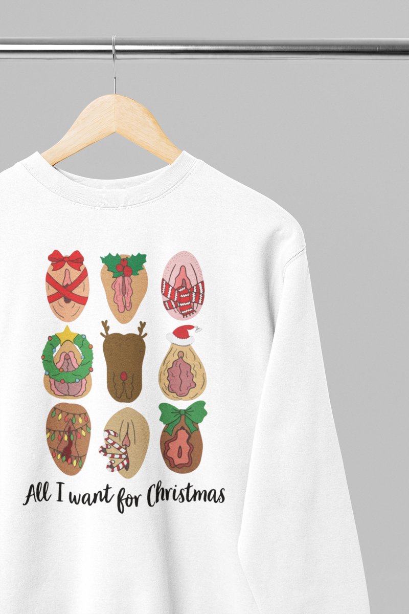 Foute kersttrui - All i want for christmas poesie - Wurban Wear | 18+ | Grappige sweater | Leuk cadeau | Unisex sweater | Oversized sweater | Kersttrui heren | Foute kerstkleding | Kerst sweater | Kersttrui dames | Foute kersttruiendag 2025 | Wit