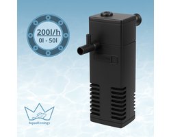 AquaKonings - Aquariumfilter 200L/H 0L-50L – Aquarium filter pomp – Zuurstofpomp aquarium - Aquarium pomp met filter