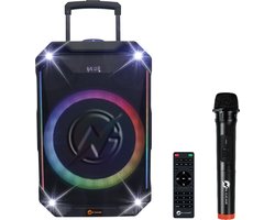 N-GEAR THE FLASH 1040 - Bluetooth Karaoke Speaker - 10 Inch Woofer - Discolicht - Draadloze Microfoon - Krachtige party speaker met lichtshow en TWS - 400w