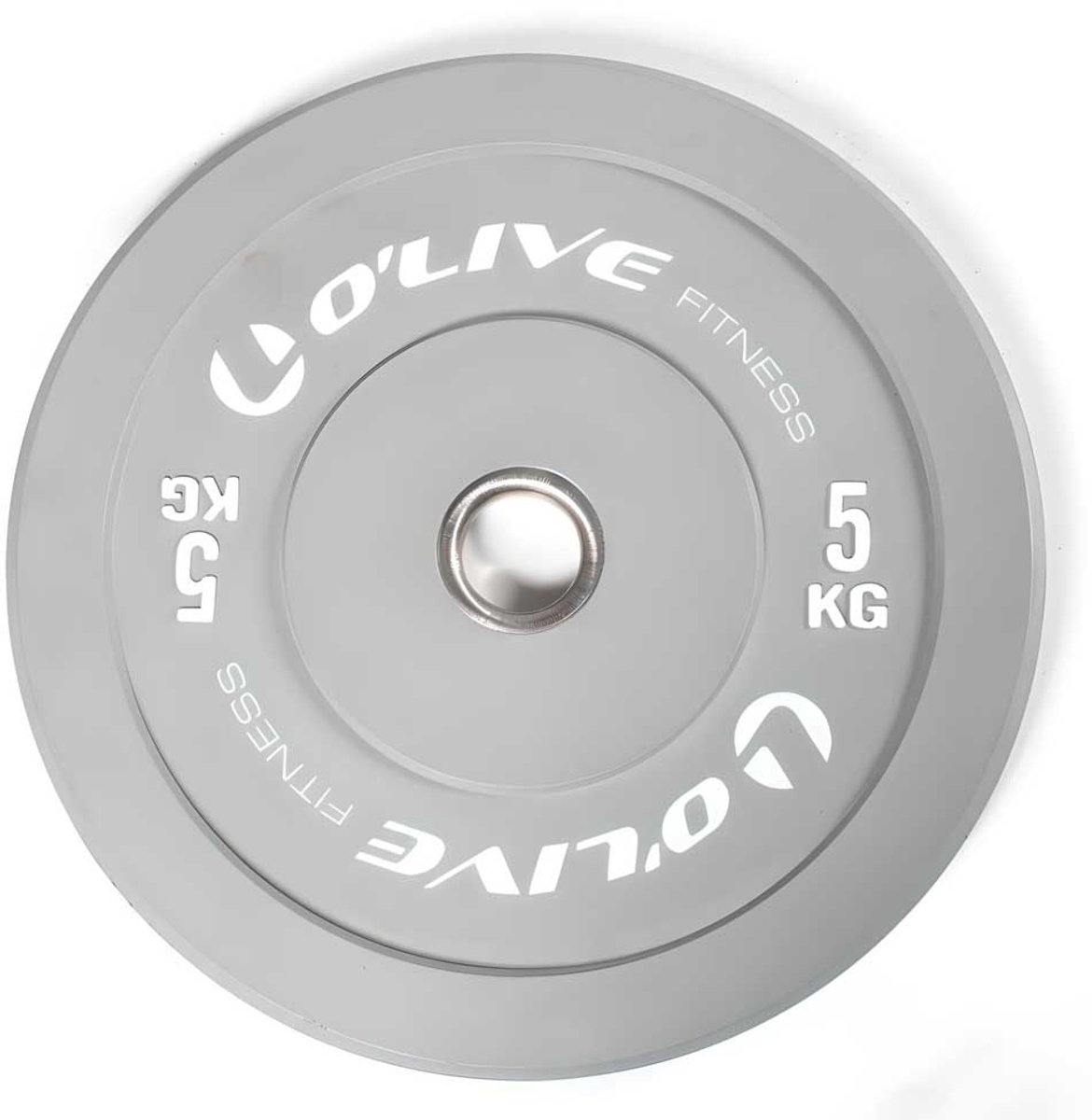 Olive 5kg Olympische Bumper Plate Zilver 5 kg
