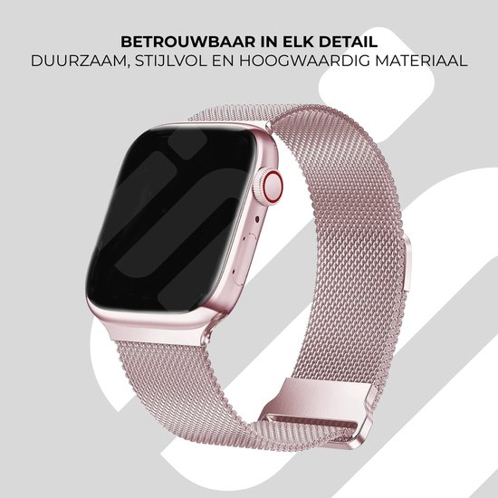 Rose gouden horloge met een rose gouden mesh bandje. Betrouwbaar in elk detail, duurzaam, stijlvol en hoogwaardig materiaal.
