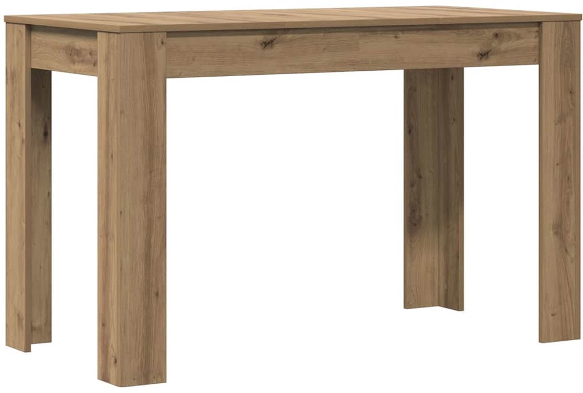 vidaXL Eettafel - 120x60x76 - cm - bewerkt - hout - artisanaal - eikenkleur artisan eiken