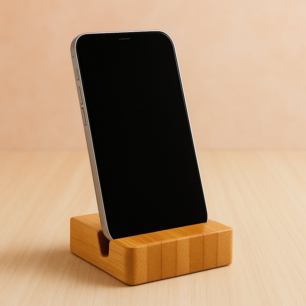 Bamboe telefoon standaard - Laser gegraveerd - Gepersonaliseerd met naam - Kado