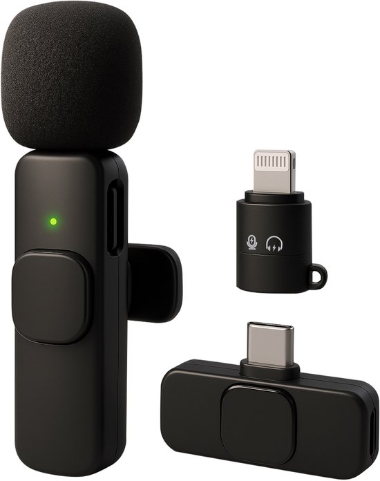 Nuvance - Microphone sans fil - Microphone à pince à cravate - Usb C & Iphone - Microphone Lavelier - Plug & Play