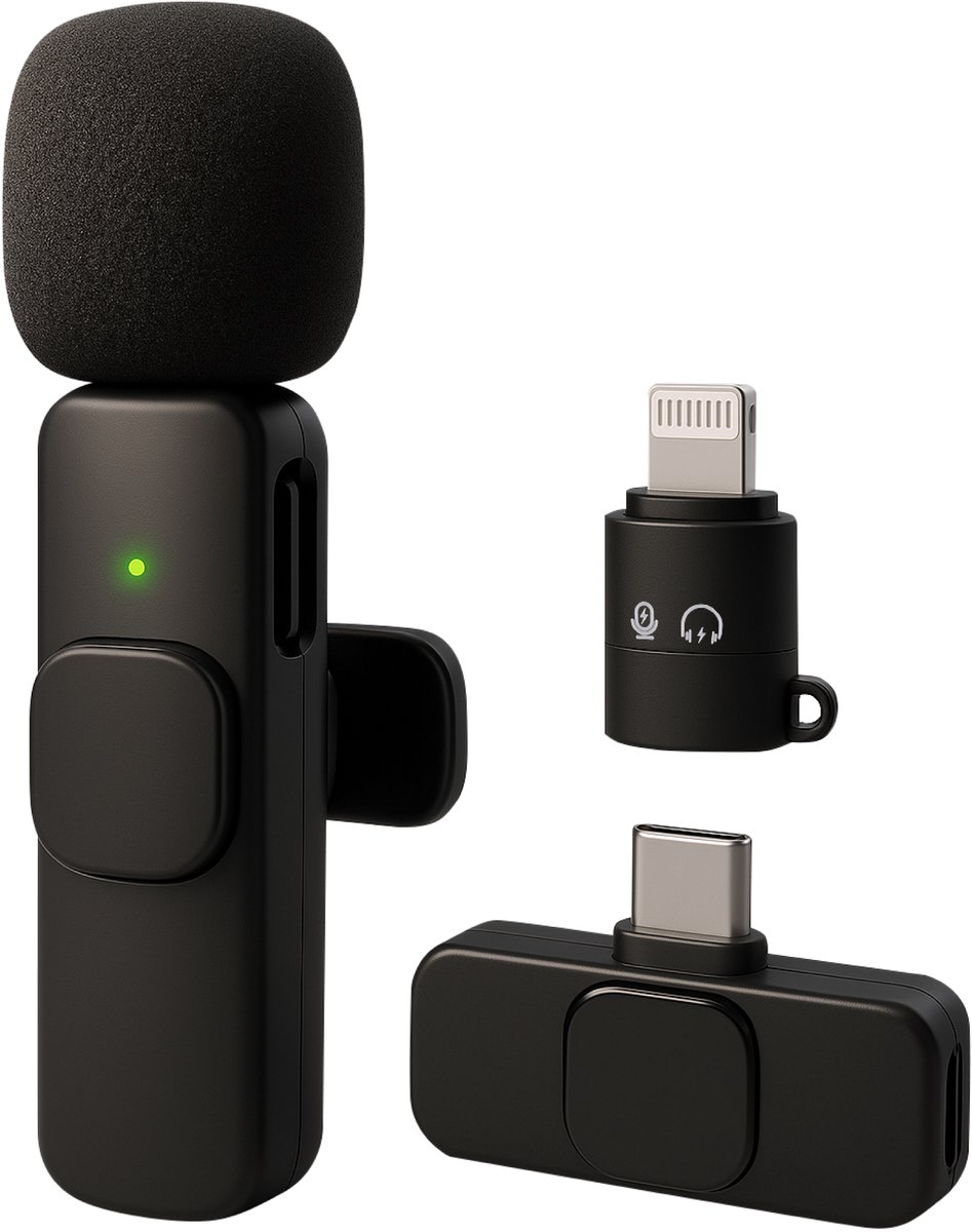 Nuvance - Draadloze Microfoon - Dasspeld Microfoon - Usb C & Iphone - Lavelier Microfoon - Plug & Play