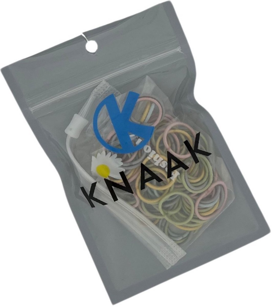 Knaak Gekleurde Haarelastiekjes - 100 stuks - Elastiek - 2 mm Dik - Kinderen - Haar Accessoires — cadeau in Cadeau-ideeën - foto 5