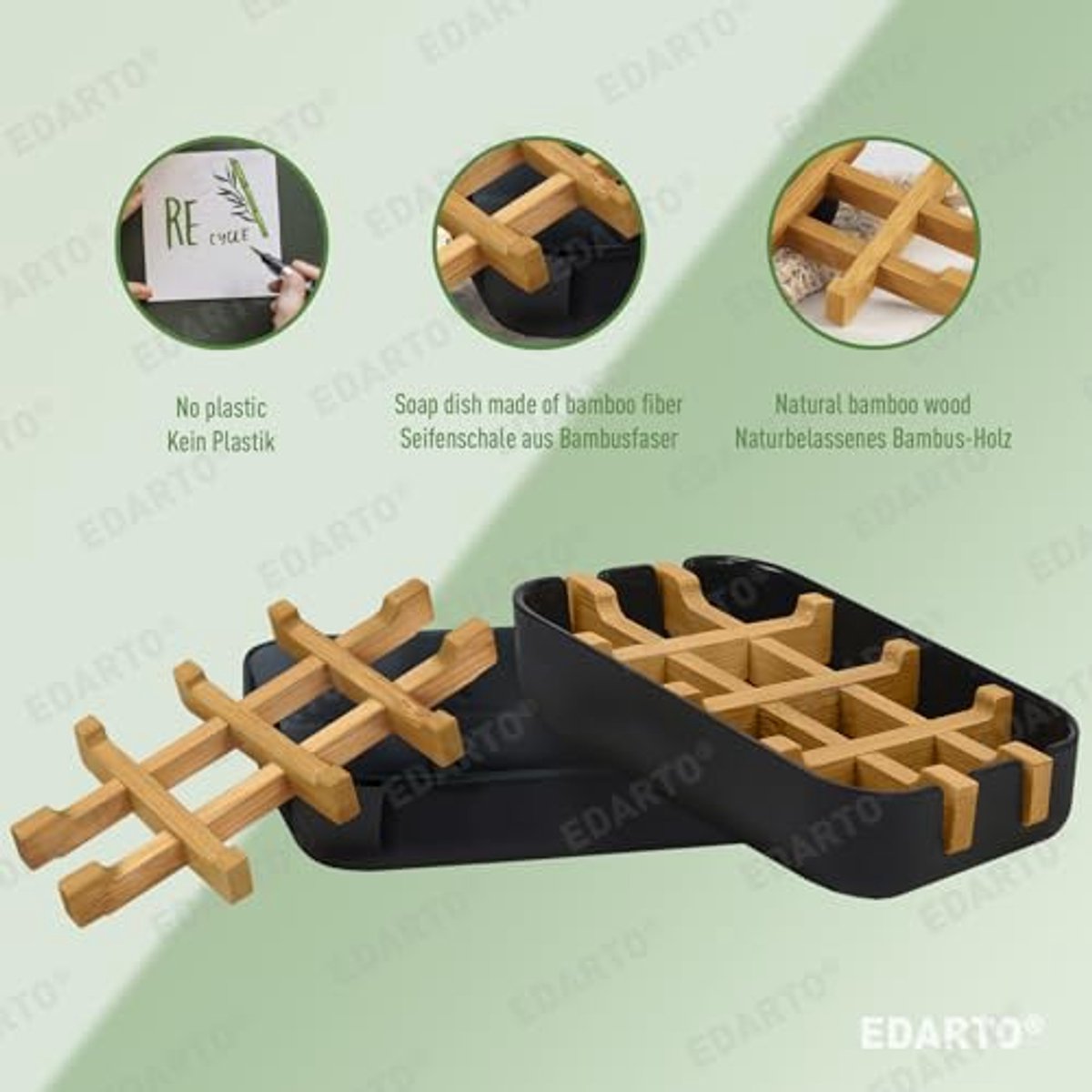 2 Duurzame Zeepbakjes van Bamboe met Sisal Zeepzakjes – Milieuvriendelijke Keuze voor Elk Huishouden
