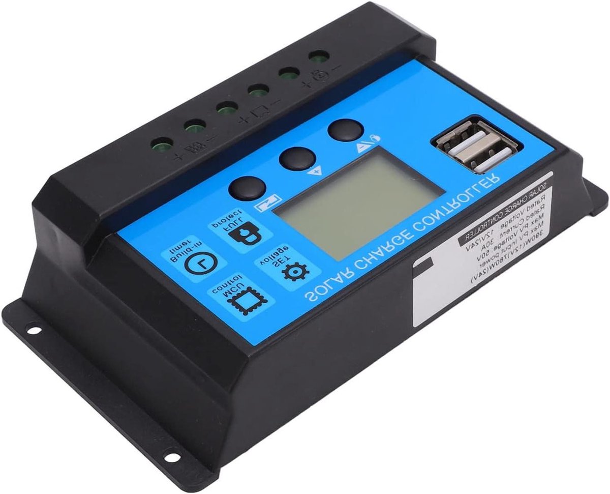 JHubers Goods - MPPT Solar laadregelaar met temperatuursensor voor 36/48V batterijsysteem - efficiënt laden (30A)