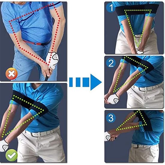 Golf Swing Training Band - Golf Hand Correctie Band - Arm Houding Corrector - Golf Swing Elastische Band - Swing Training Hulpmiddel - Geschikt voor Golf Beginners op de Driving Range, Indoor en Outdoor Swing Training - Zwart van Merkloos — afbeelding 2