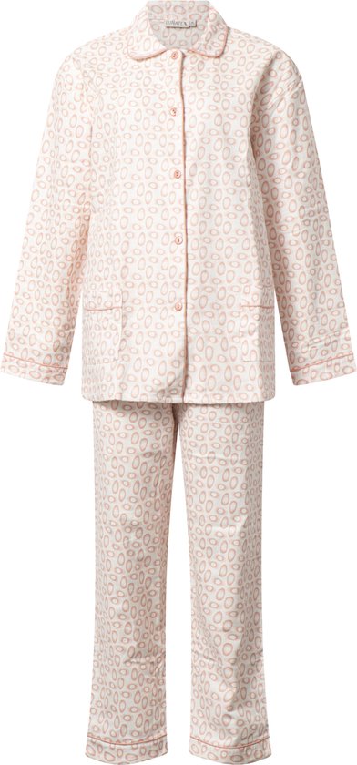 Cocodream - klassieke dames pyjama doorknoop - warm flanel - pink egg - maat M