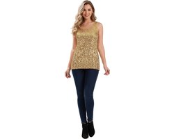 Goud Glitter Hemd Dames - Glinster - Shine - Shirt - Party - XS / S - Small