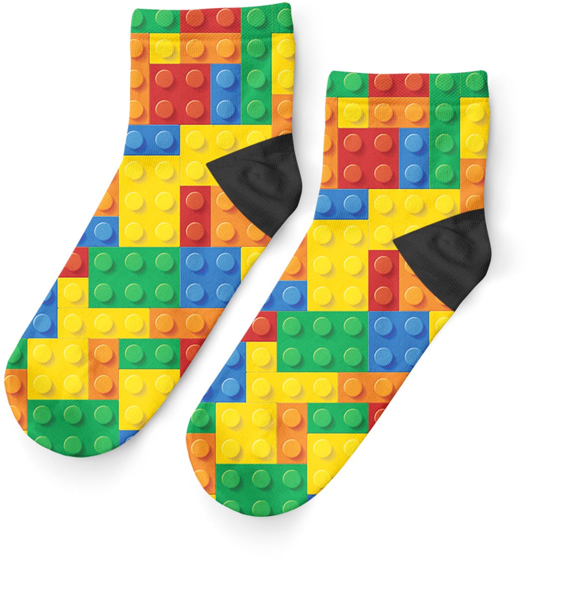 Goby Colorful Blokken Enkelsokken – Happy Socks – Grappige Sokken - Vrolijke Sokken – Maat 35–39