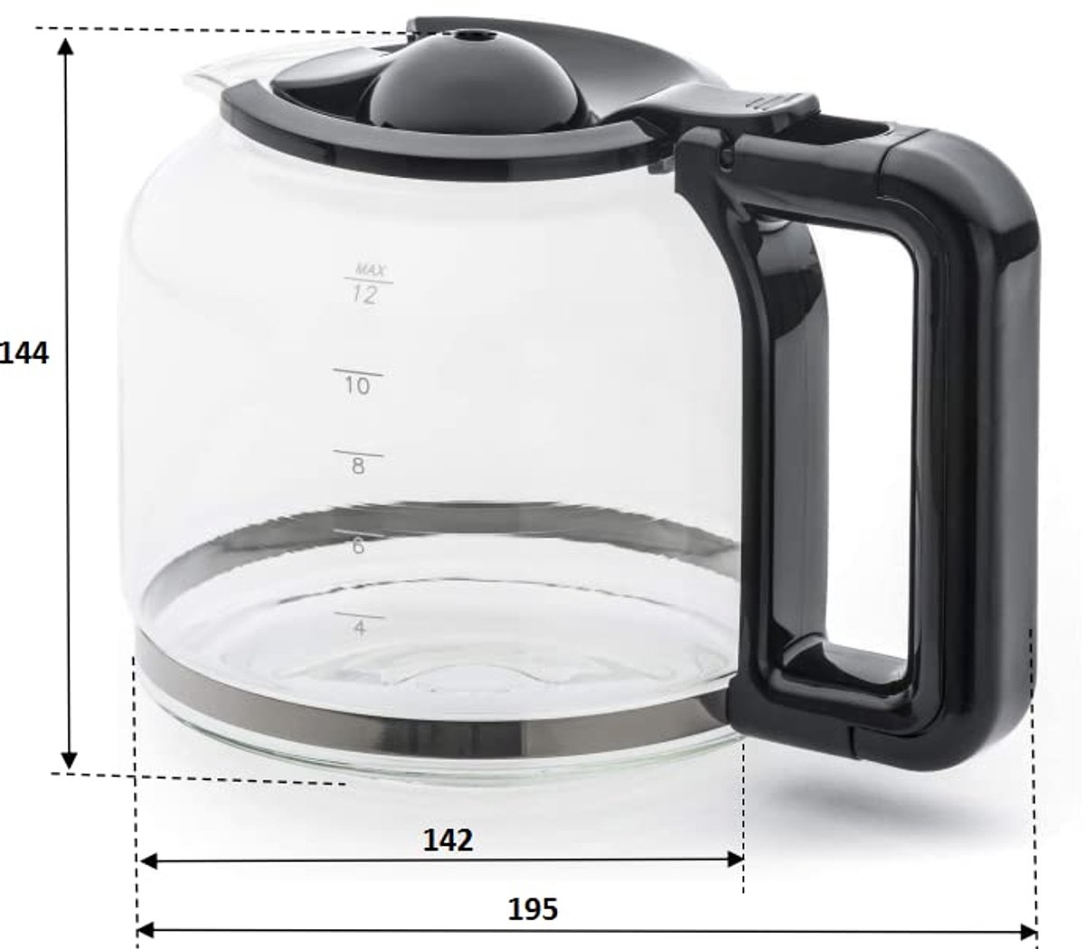Glazen Kannen voor Koffiemachines - Capaciteit van 12 Kopjes, 900 W Verwarmingsvermogen