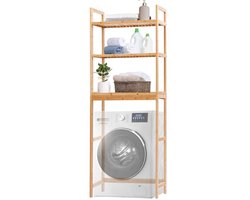 Bamboe Wasmachinekast en Rek 66 x 26 x 170 cm voor Duurzaam Wassen