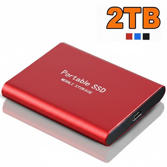 Clé USB externe - Disque dur - 2 To - SSD - Rouge