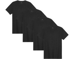 DANISH ENDURANCE T-Shirt voor Heren - Crew Neck - Zwart - 4 pack - Maat L